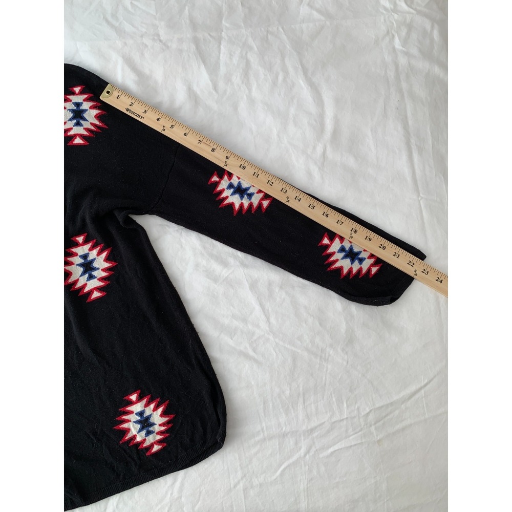 DAYDREAMER LA Southwestern Off Shoulder Knit Sweater‎ Black / Size M - Picture 13 of 15